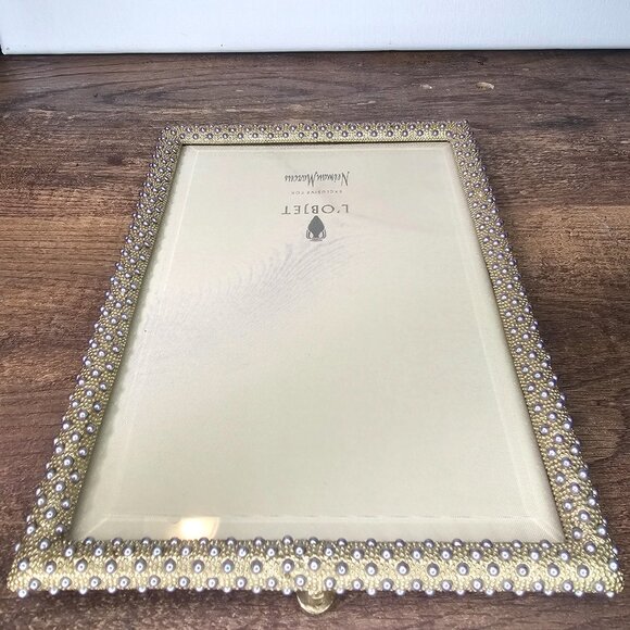 L’Objet for Neiman Marcus Gold Plated Rectangular Pave Picture Frame 5”x7” - Picture 4 of 11